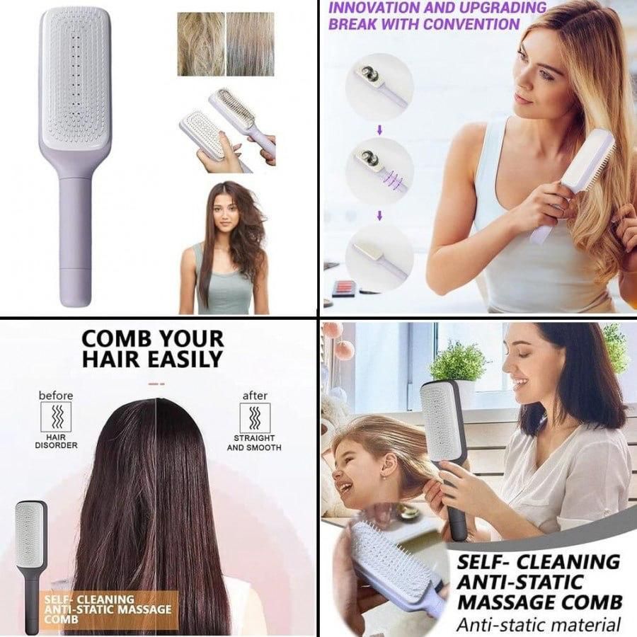 Self-Cleaning Anti-Static Hair Brush – For Smooth, Tangle-Free, Healthy Hair